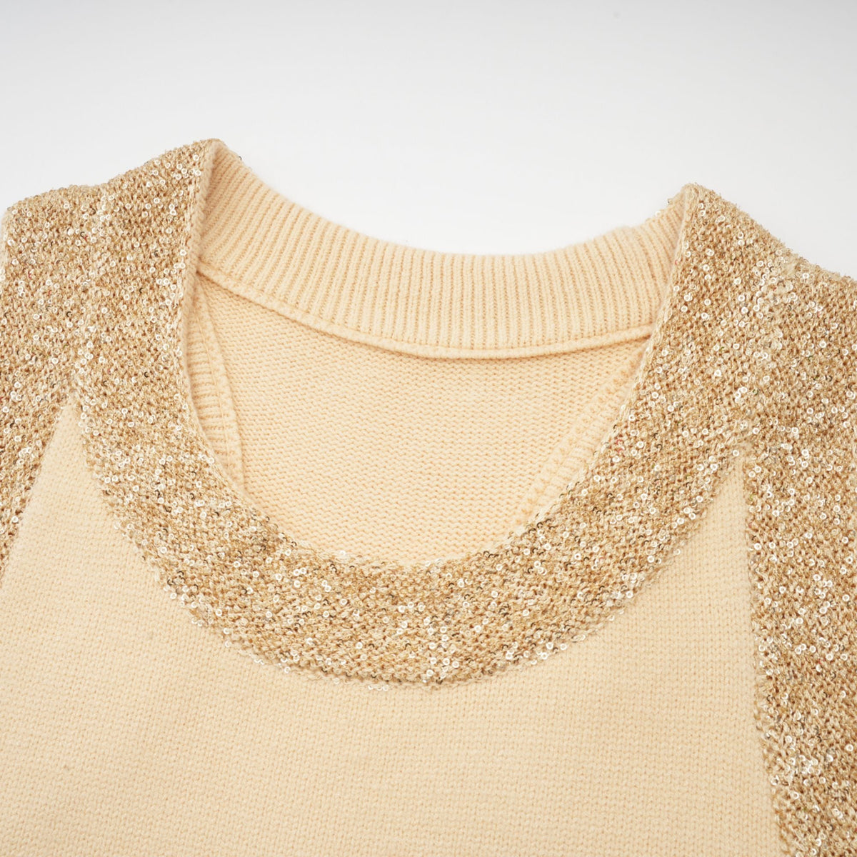 Cyrielle wool sequined embellished vest top - Beige white