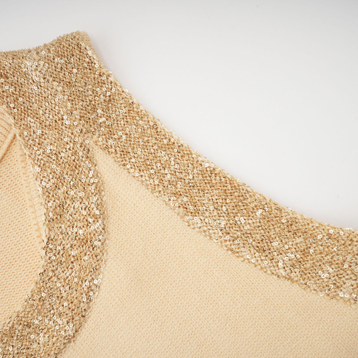 Cyrielle wool sequined embellished vest top - Beige white