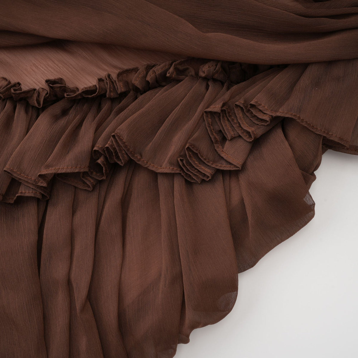 Jade Brown Ruched Tulle Mini Dress (Final Sale-US Only)