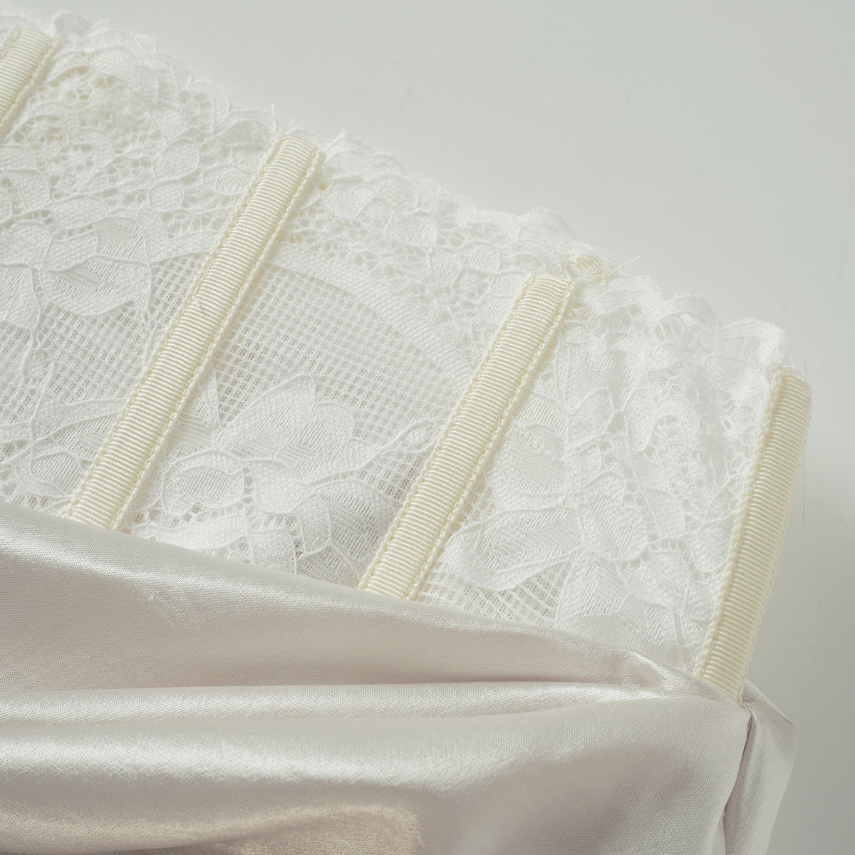 Eeva White Floral Lace Panel Maxi Skirt