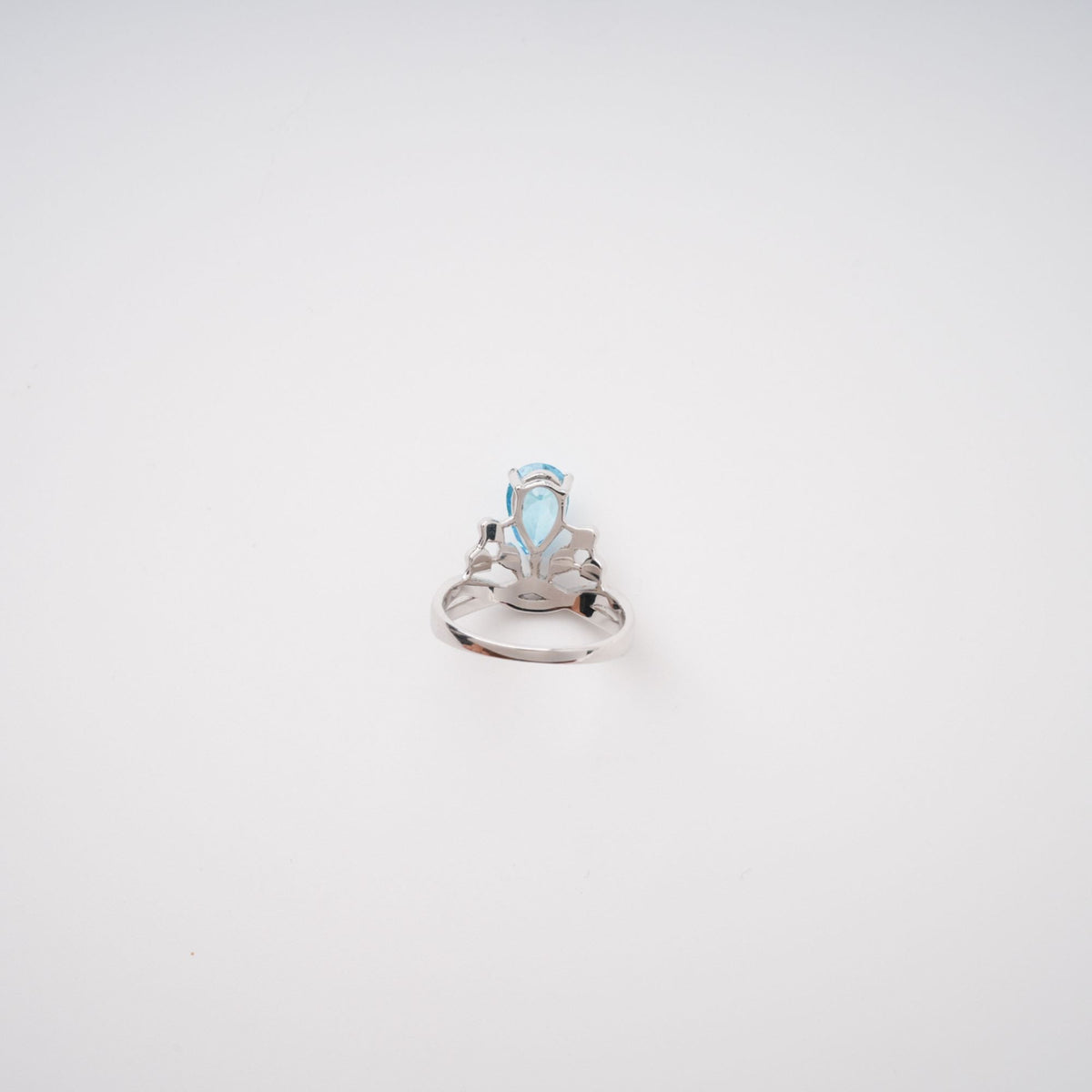 Colette Blue Pear Cut Gemstone Sterling Silver Ring