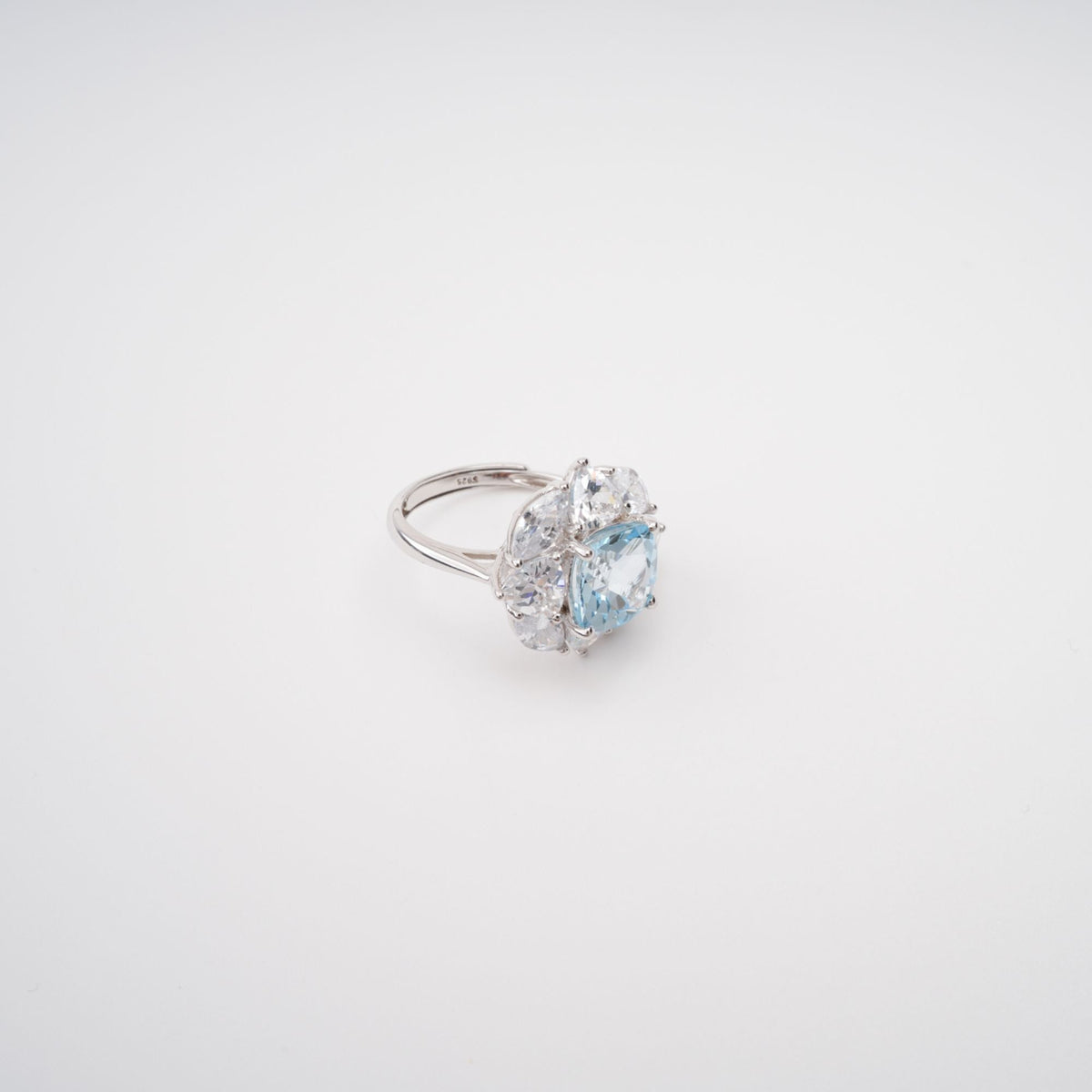 Daphné Blue Sterling Silver Adjustable Gemstone Ring