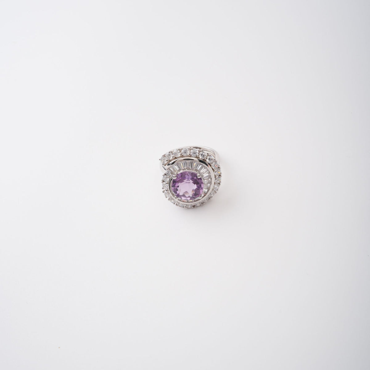Margaux Purple Halo Setting Adjustable Ring
