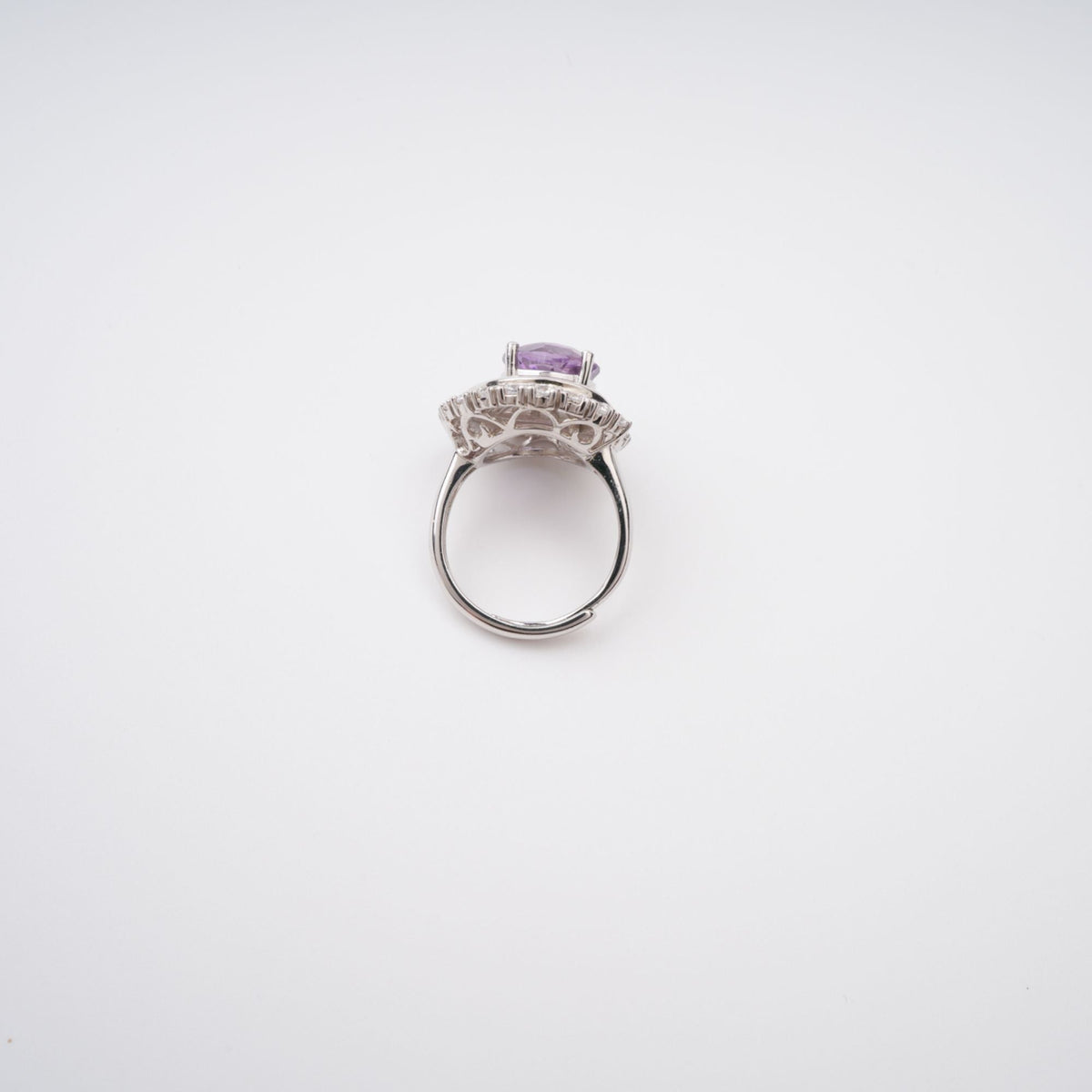 Margaux Purple Halo Setting Adjustable Ring