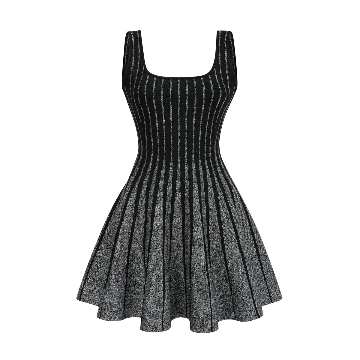 Anouk black glittered flared mini dress - Black