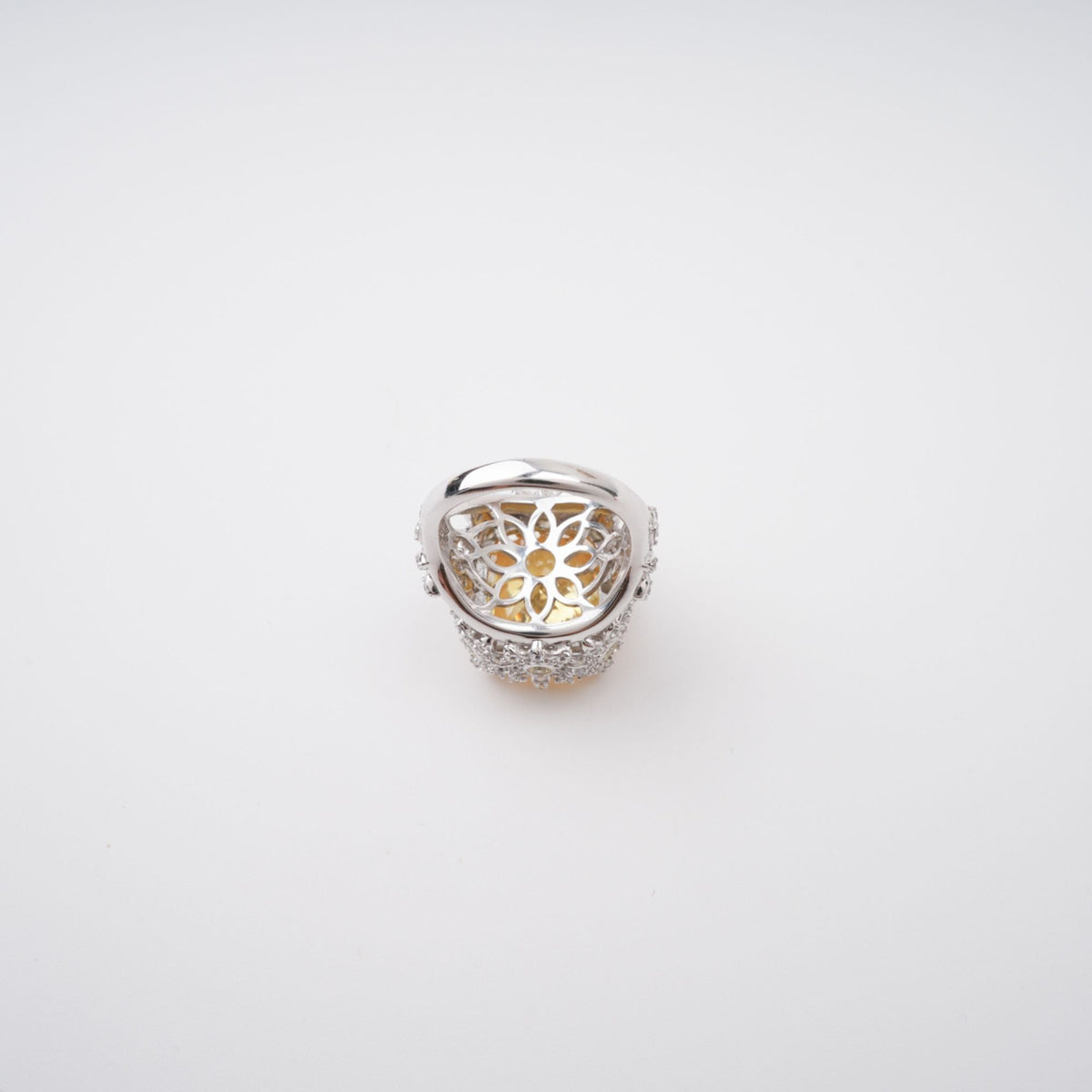 Amandine Yellow Halo-Set Gemstone Ring