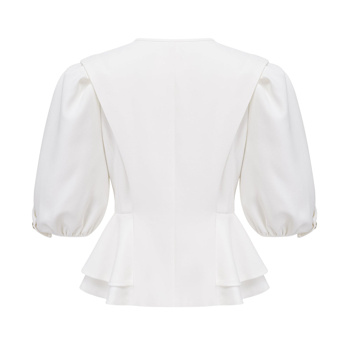 Gwenaëlle White Peplum Waist Blouse