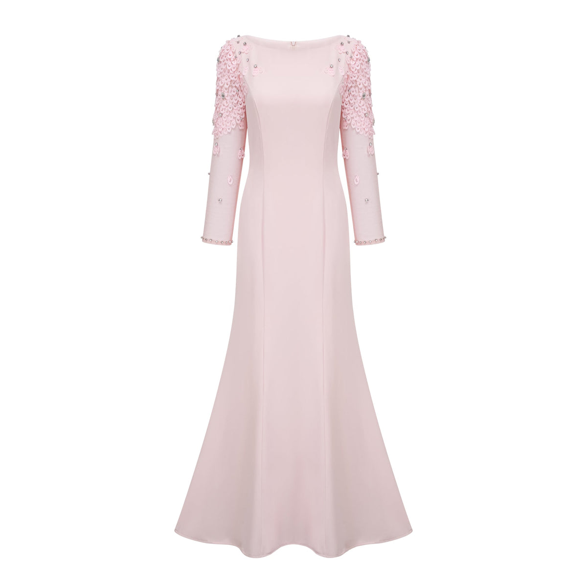 Gunnel Pink Flared Embellished Maxi Gown (Final Sale-US Only)