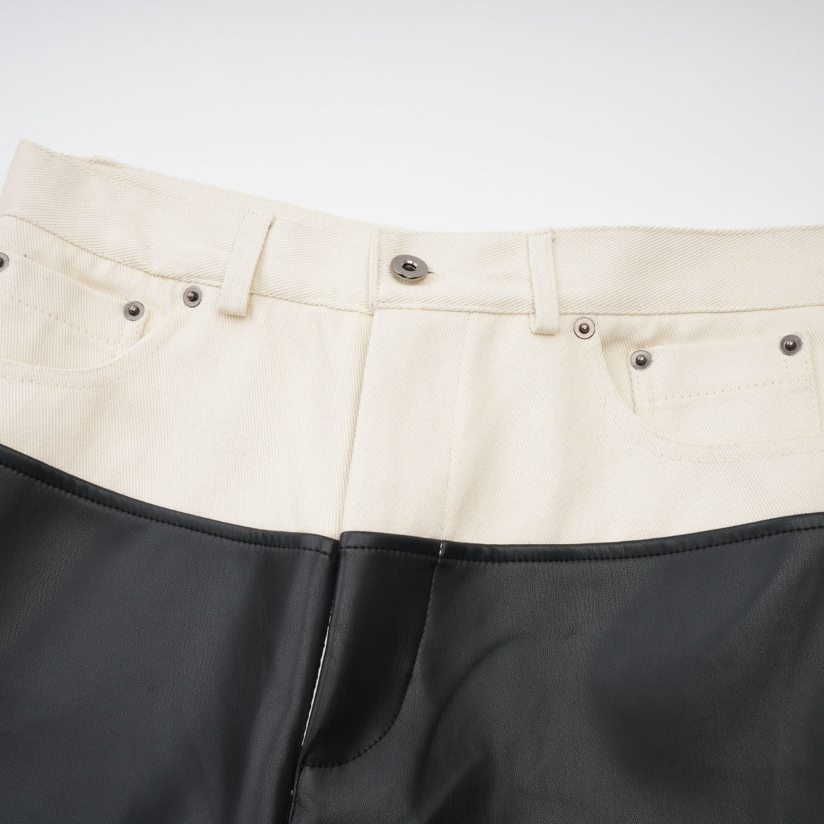 Clotilde contrast-color leather trousers - Black