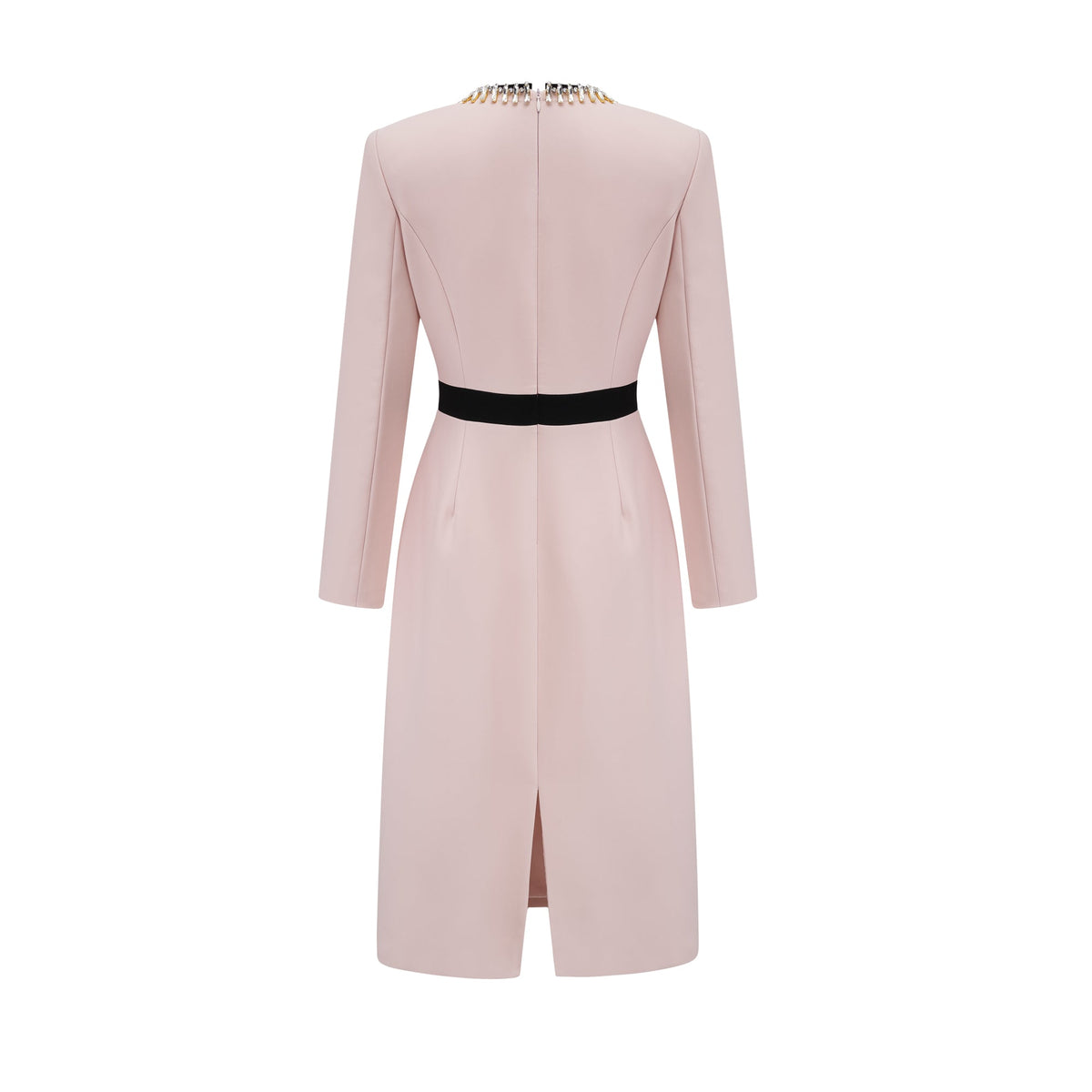 Anaïs pink crystal color-blocked midi dress (Final Sale-US Only)