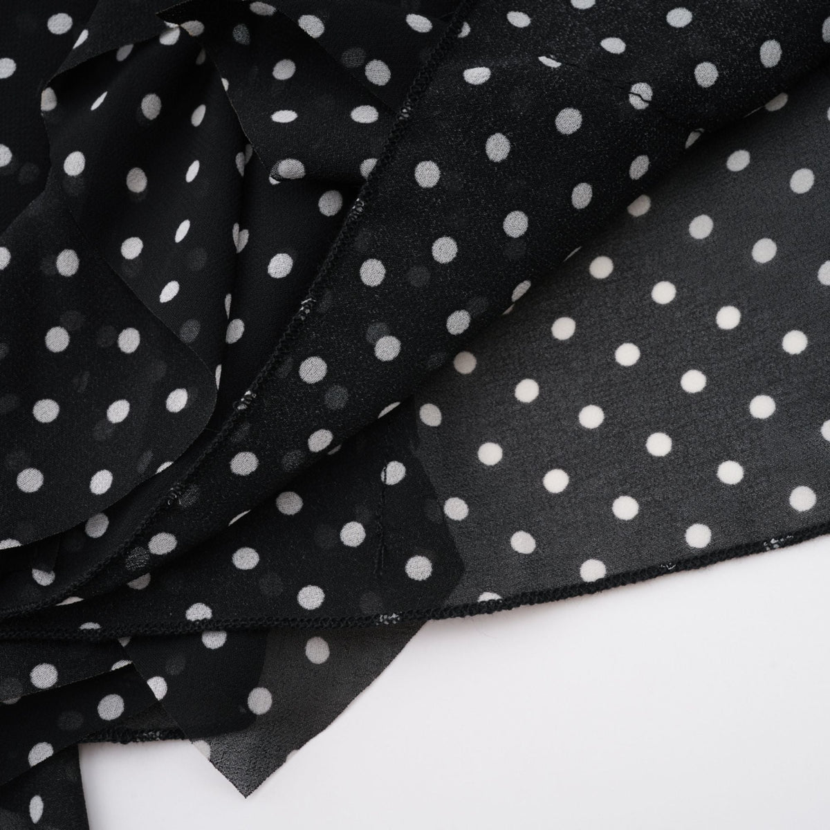 Coraline black polka-dot ruffled midi dress
