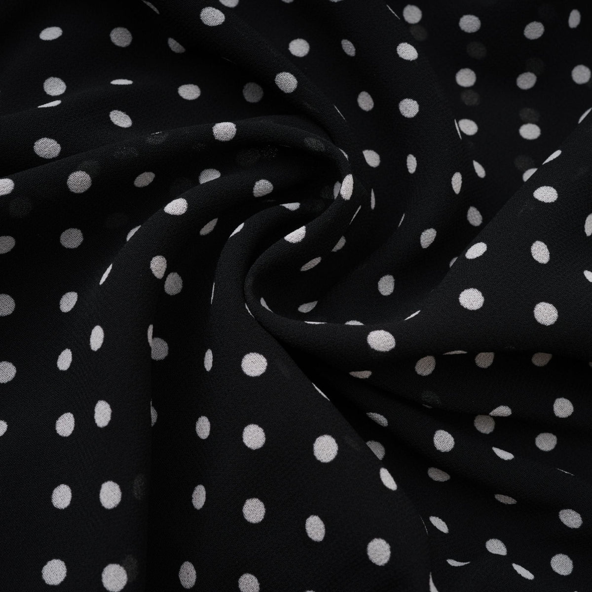 Coraline black polka-dot ruffled midi dress
