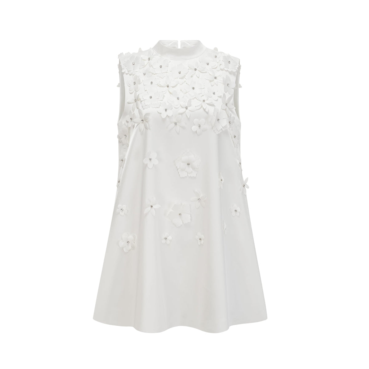 Genevieve faux-flower mini dress