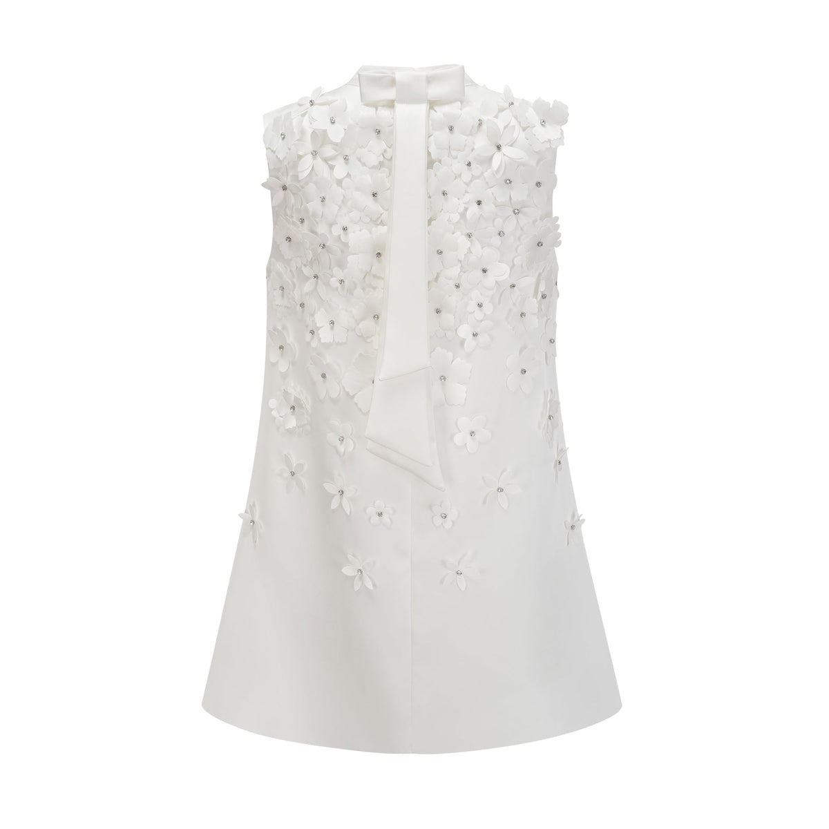 Genevieve faux-flower mini dress