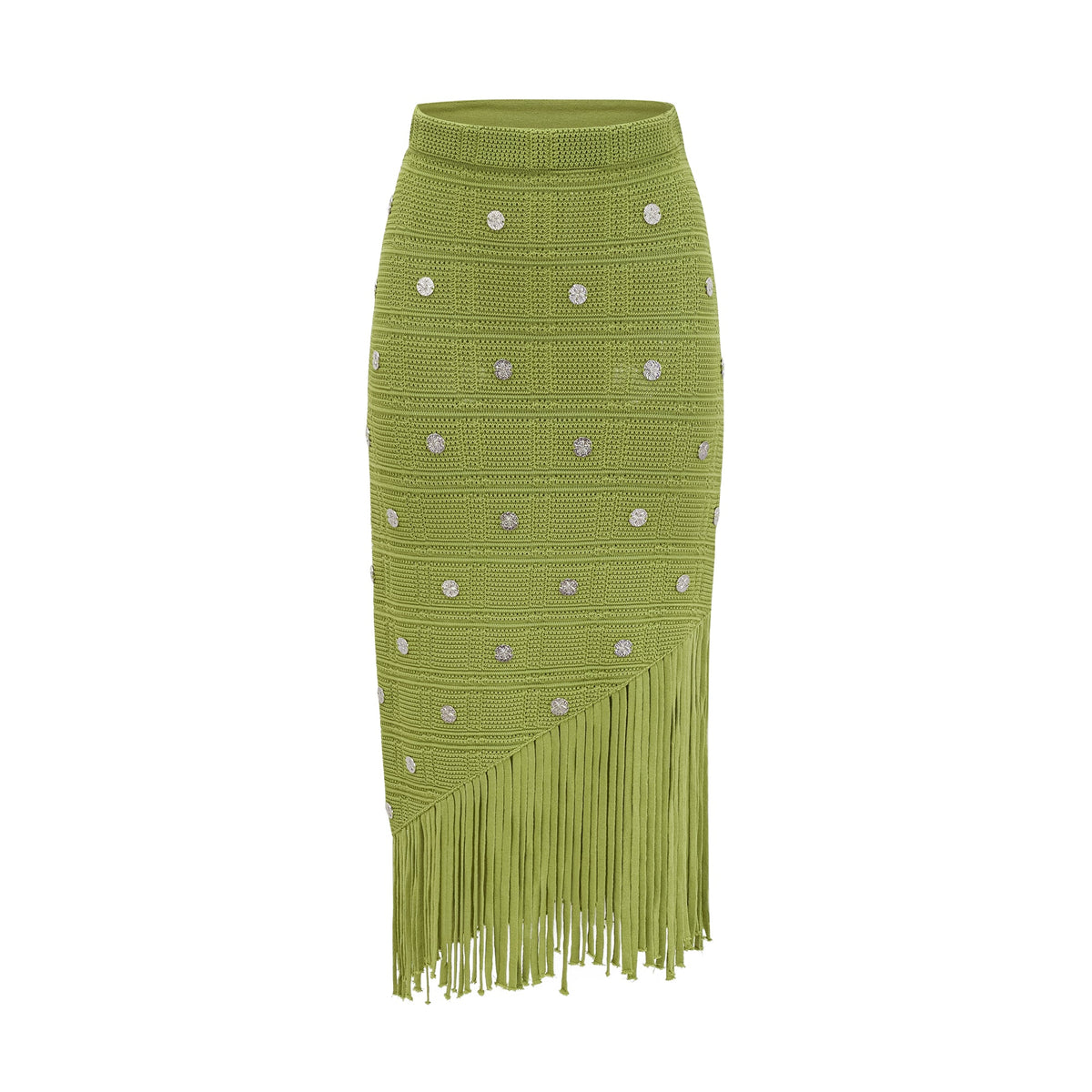 Annette green embellished knit top & skirt matching set (Final Sale-US Only)