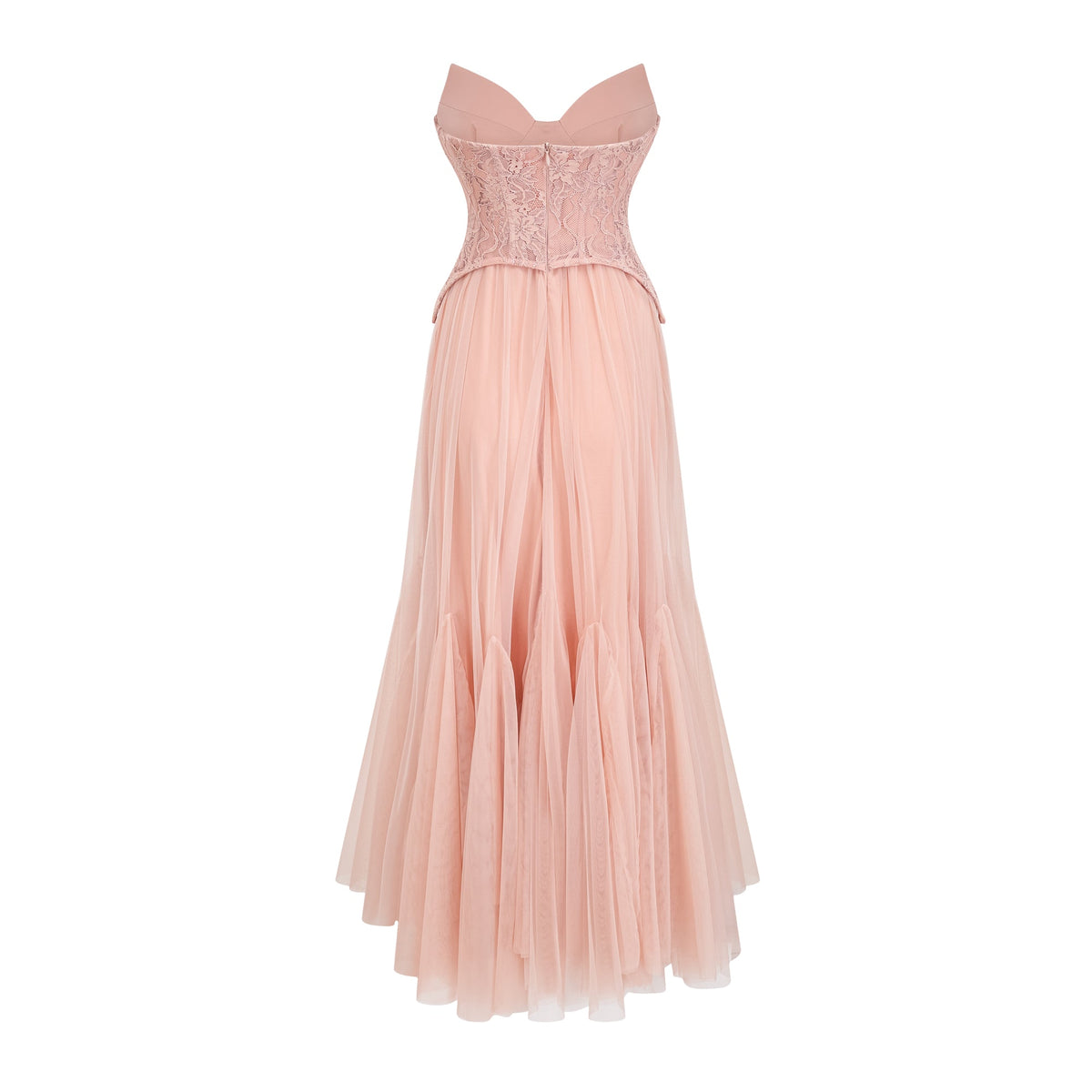 Ulrique pink lace corset tulle maxi dress (Final Sale-US Only)