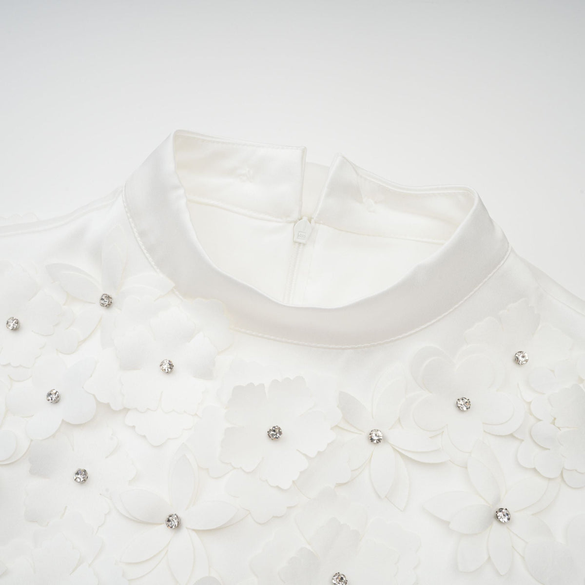 Genevieve faux-flower mini dress