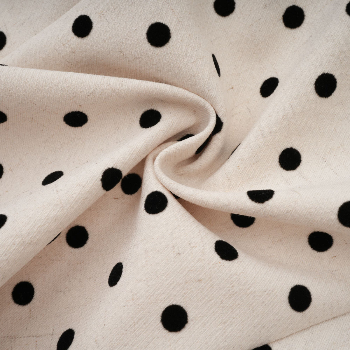 Geneviève neutrals polka-dot puff mini dress