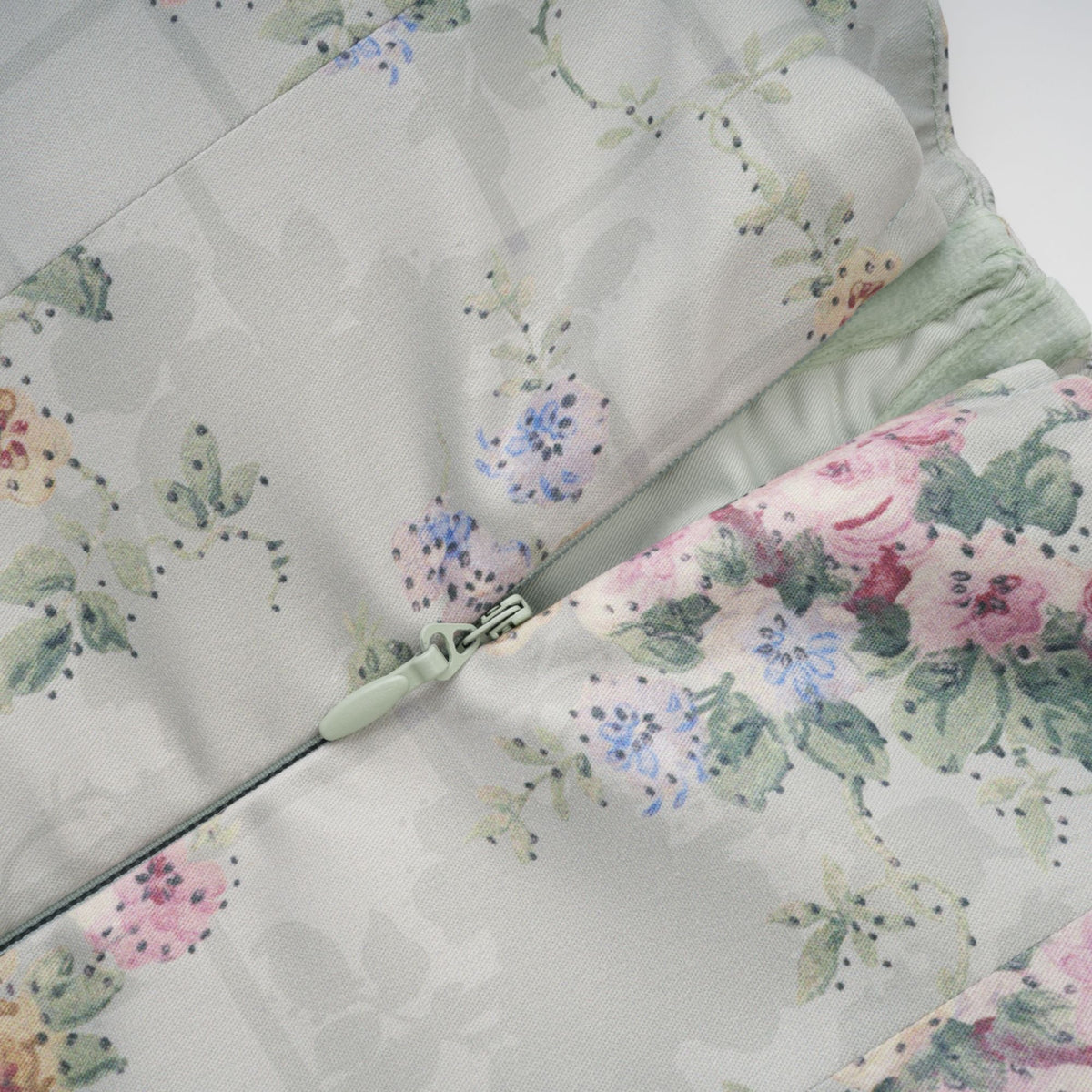 Prunelle sage-green floral-print shirred midi dress