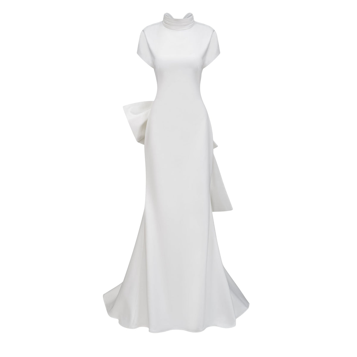 Camille White Statement Bow Mermaid Maxi Dress (Final Sale-US Only)