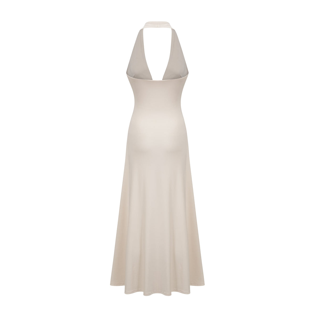 Géraldine white deep V-neck draped maxi dress (Final Sale-US Only)