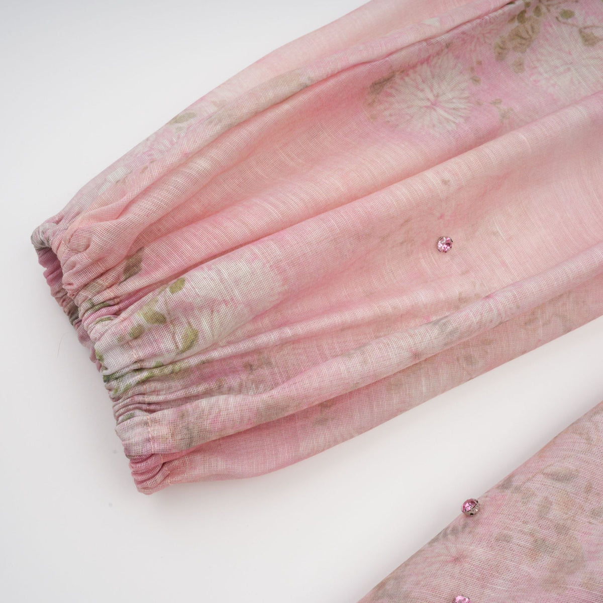 Narcisse pink embellished floral-print mini dress
