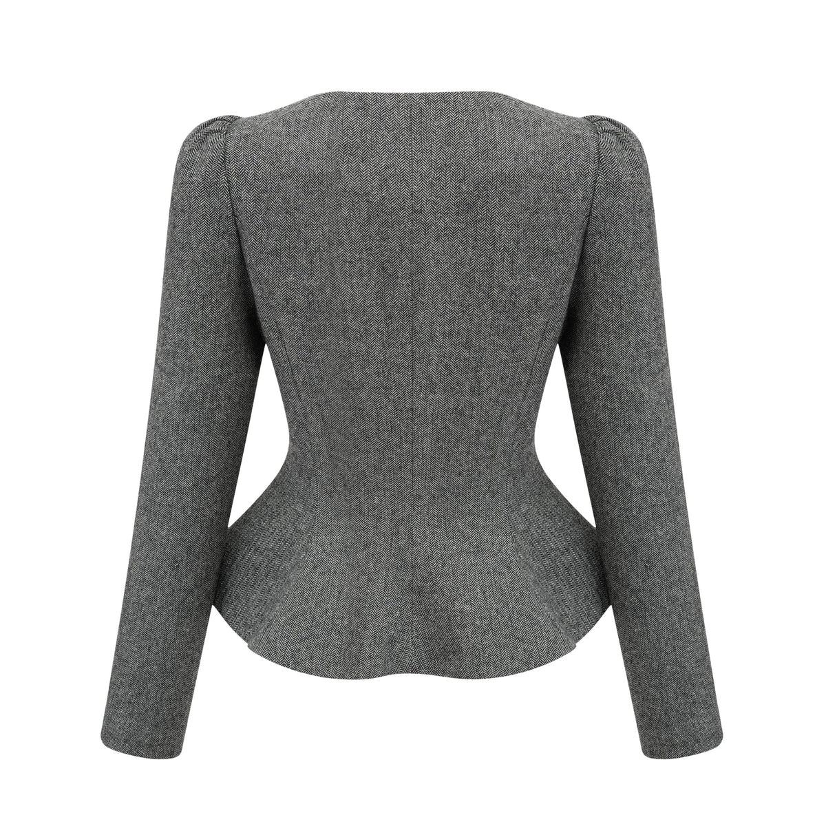 Agathe grey herringbone top & shorts matching set (Final Sale)