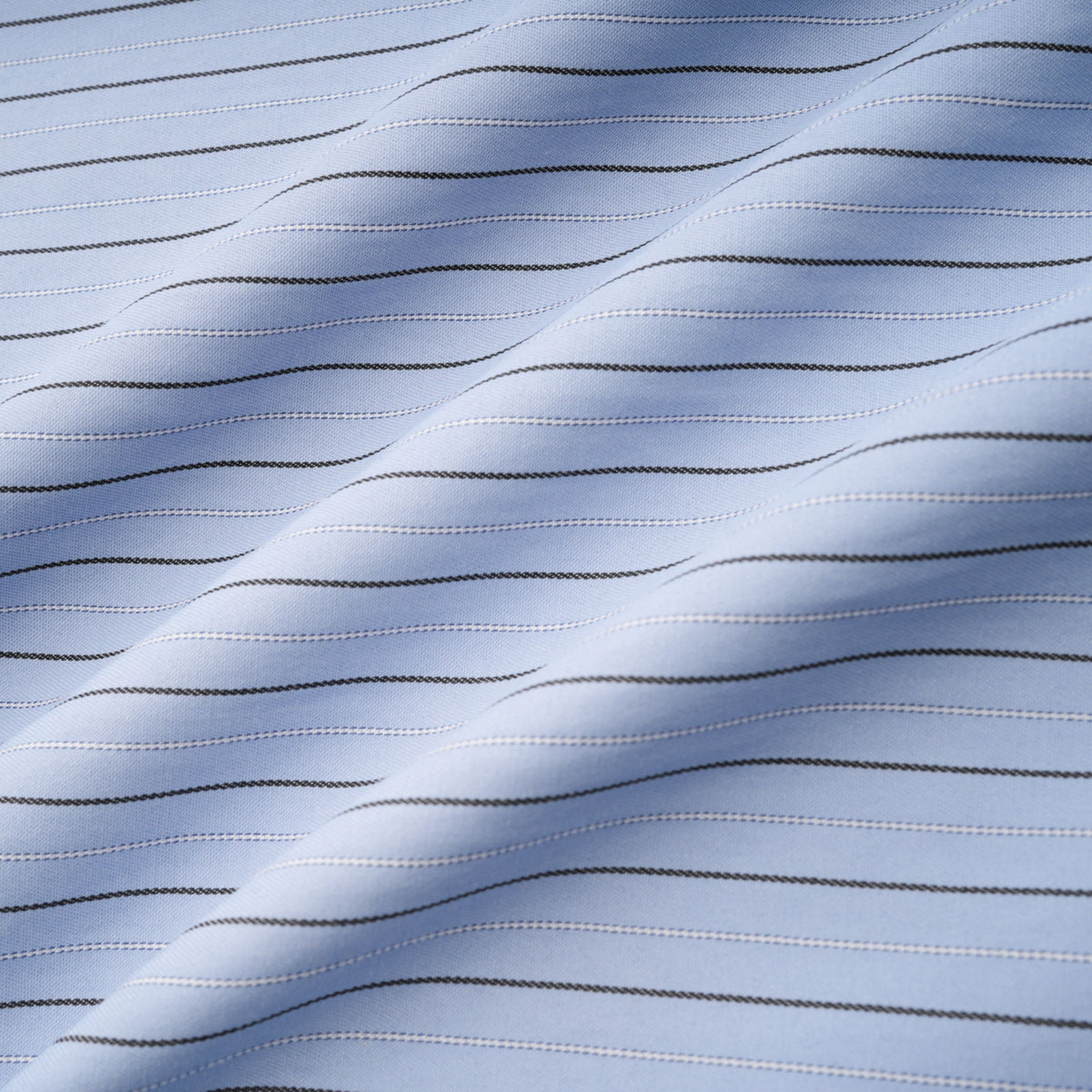 Torhild Blue 3D Petal Pinstriped Shirt