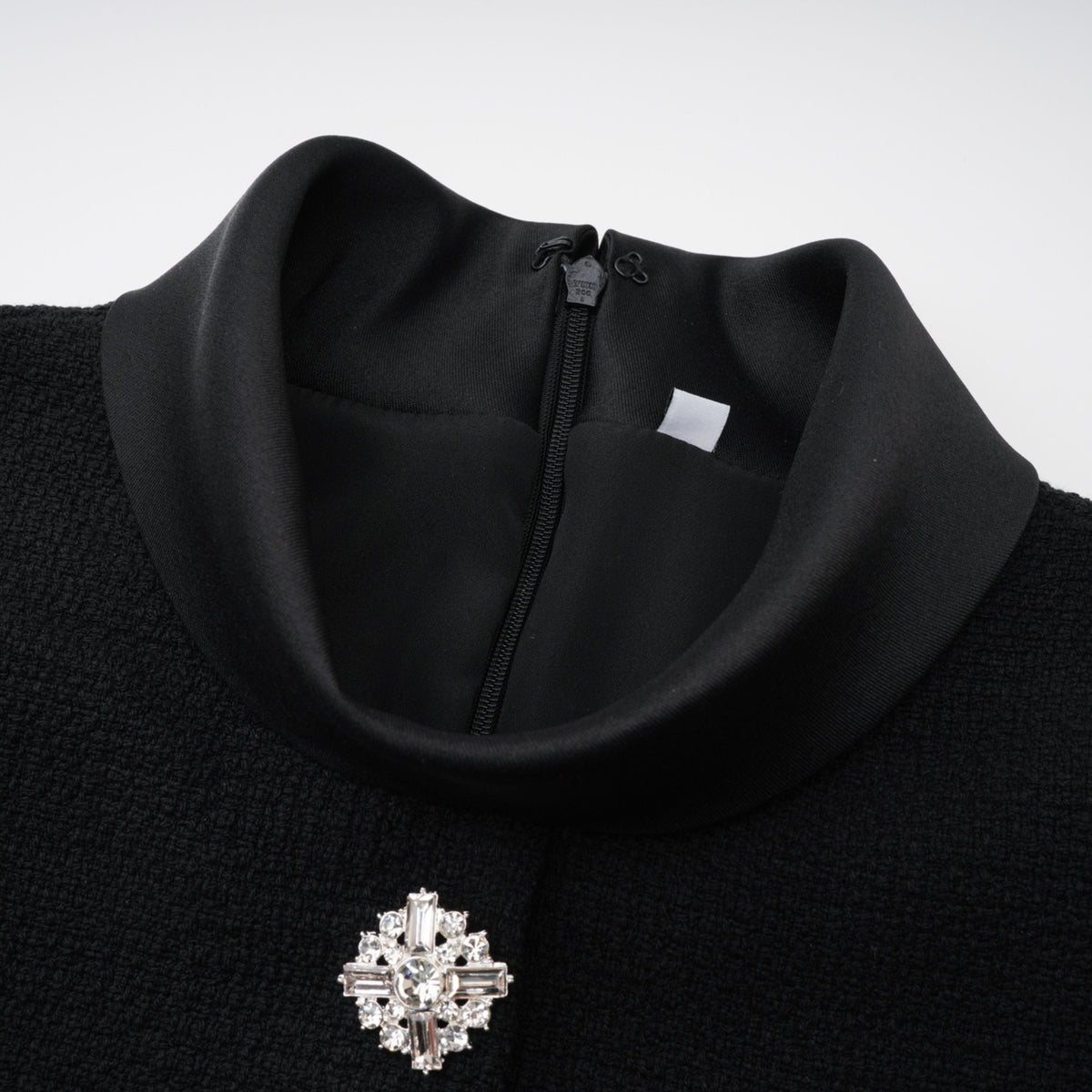 Lorelei Black High Neck Tweed Midi Dress (Final Sale-US Only)
