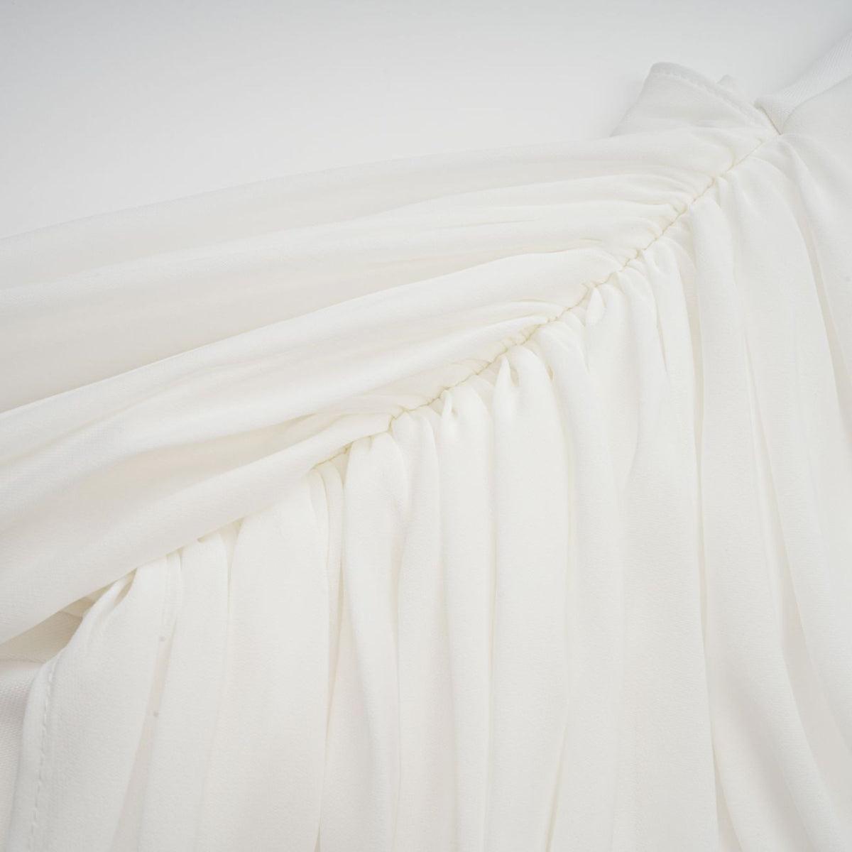 Gitta white ribbon-design ruched mini dress