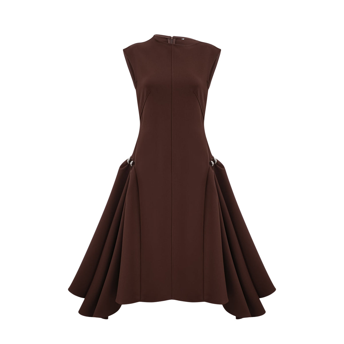 Jenifier brown asymmetrical midi dress