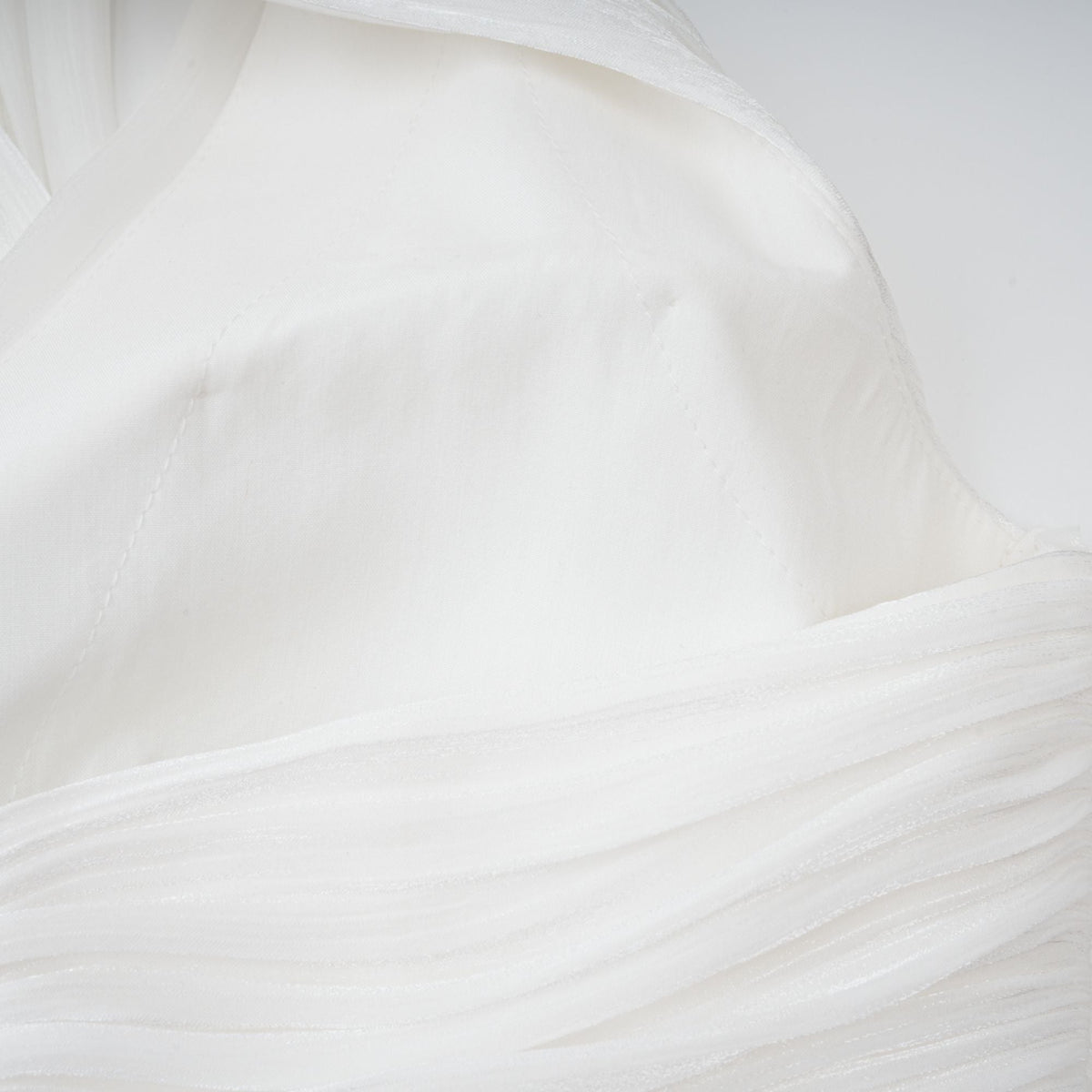 Emmeline White Train Design Gathered Maxi Dress