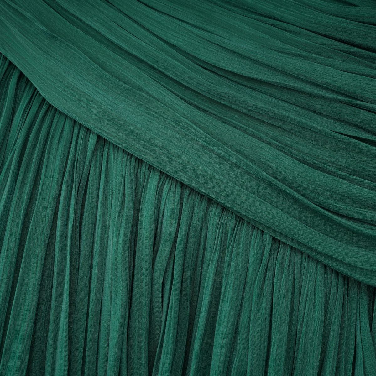 Emerald Green One Shoulder Ruched Maxi Dress (Final Sale-US Only)