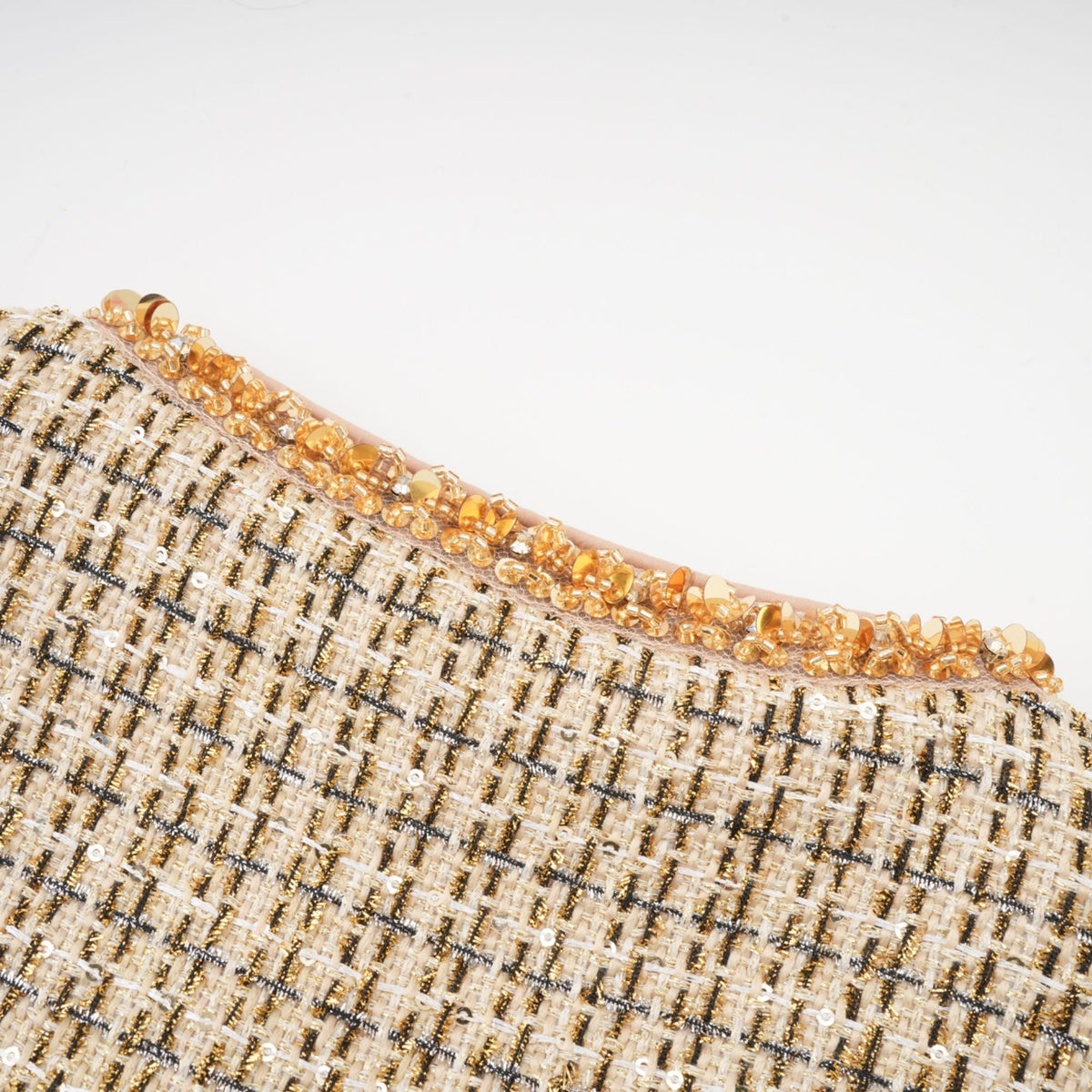 Aëlle gold tweed sequin jacket & skirt matching set
