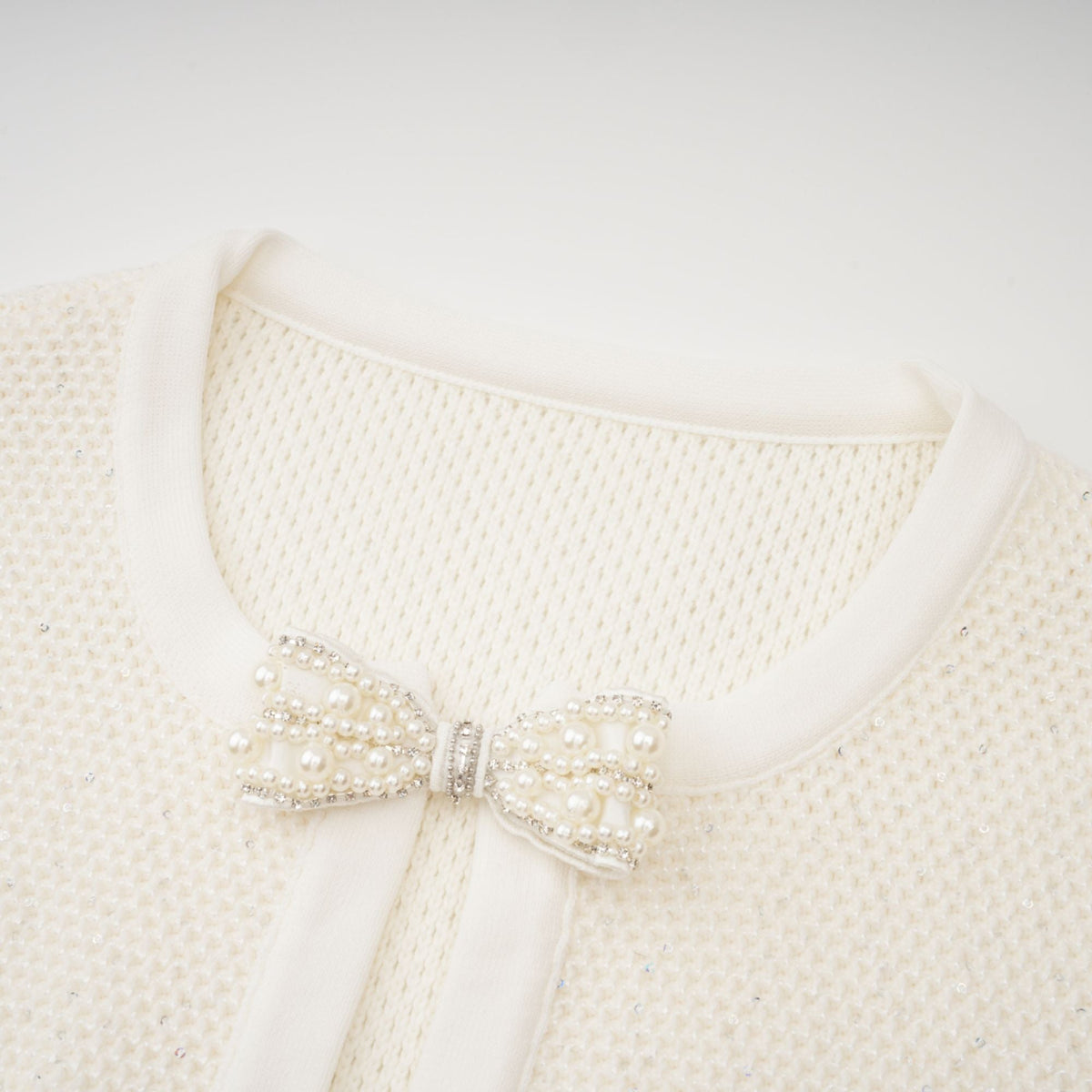 Adélade White Embellished Knit Midi Dress (Final Sale-US Only)