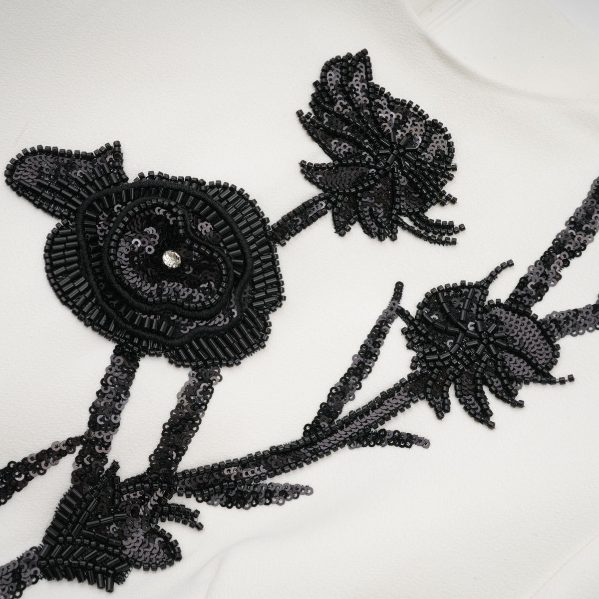 Vanessa white faux-flower embellished mini dress (Final Sale-US Only)