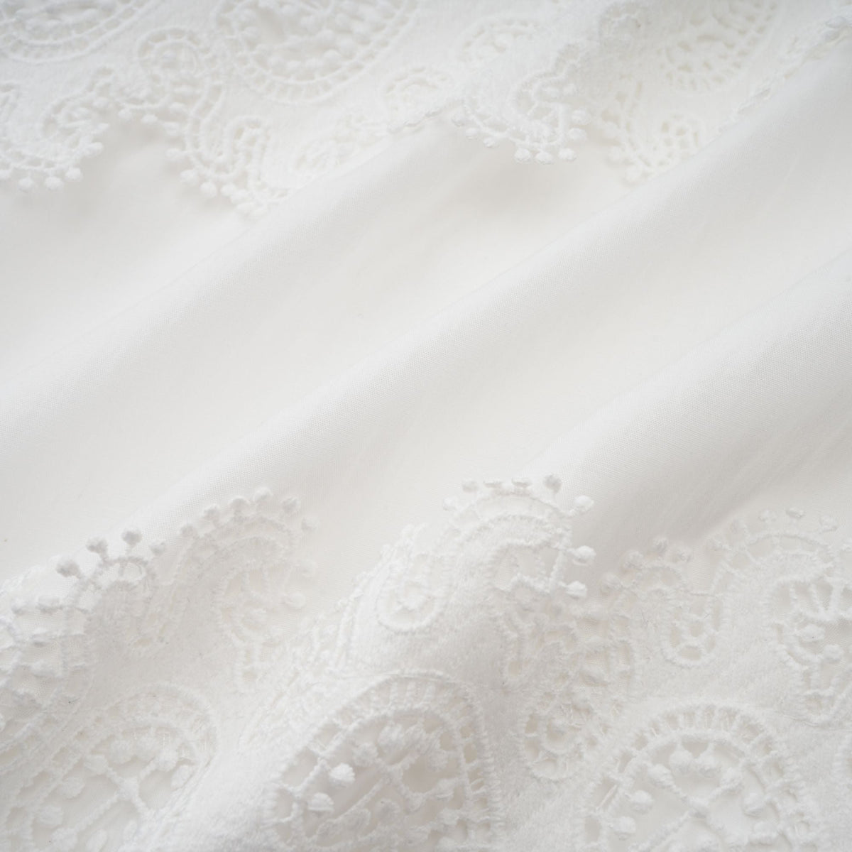 Tamara white belted lace-trim panelled midi dress