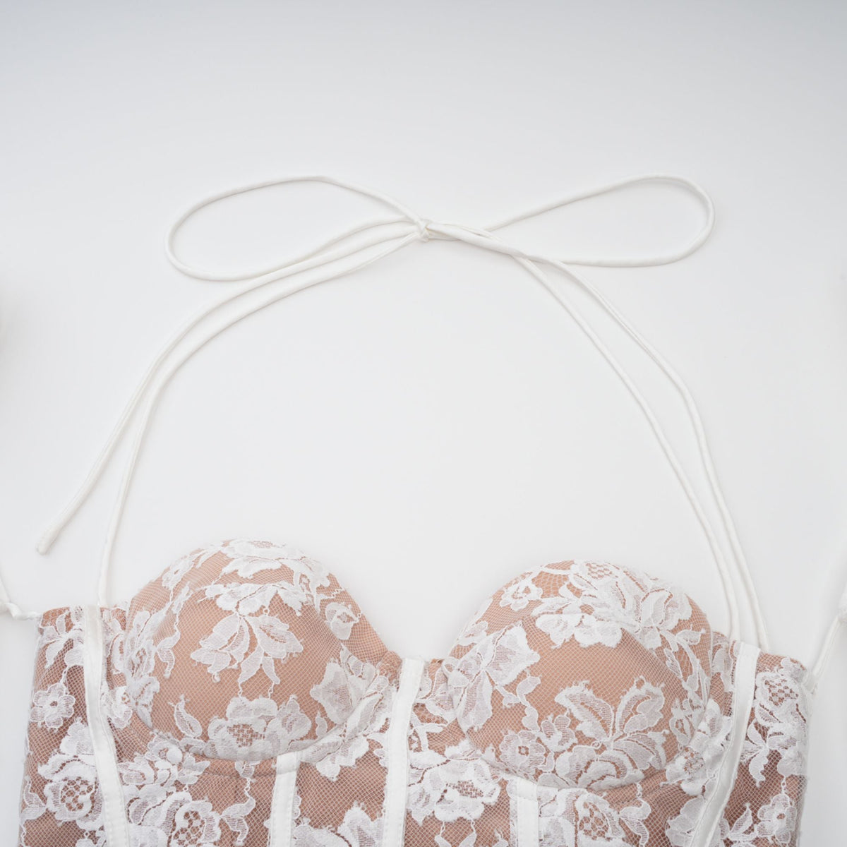 Vivienne white floral-lace corset mini dress (Final Sale-US Only)
