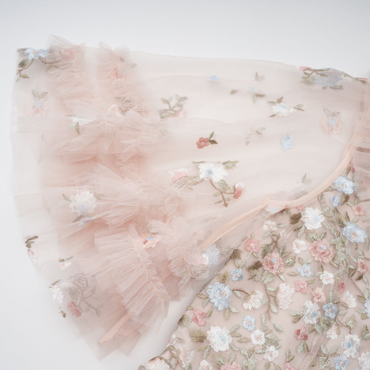 Kévina floral-embroidered tiered ruffled midi dress (Final Sale-US Only)