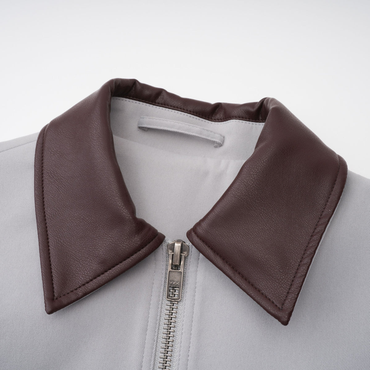 Vilma Grey Leather Collar Hunting Jacket