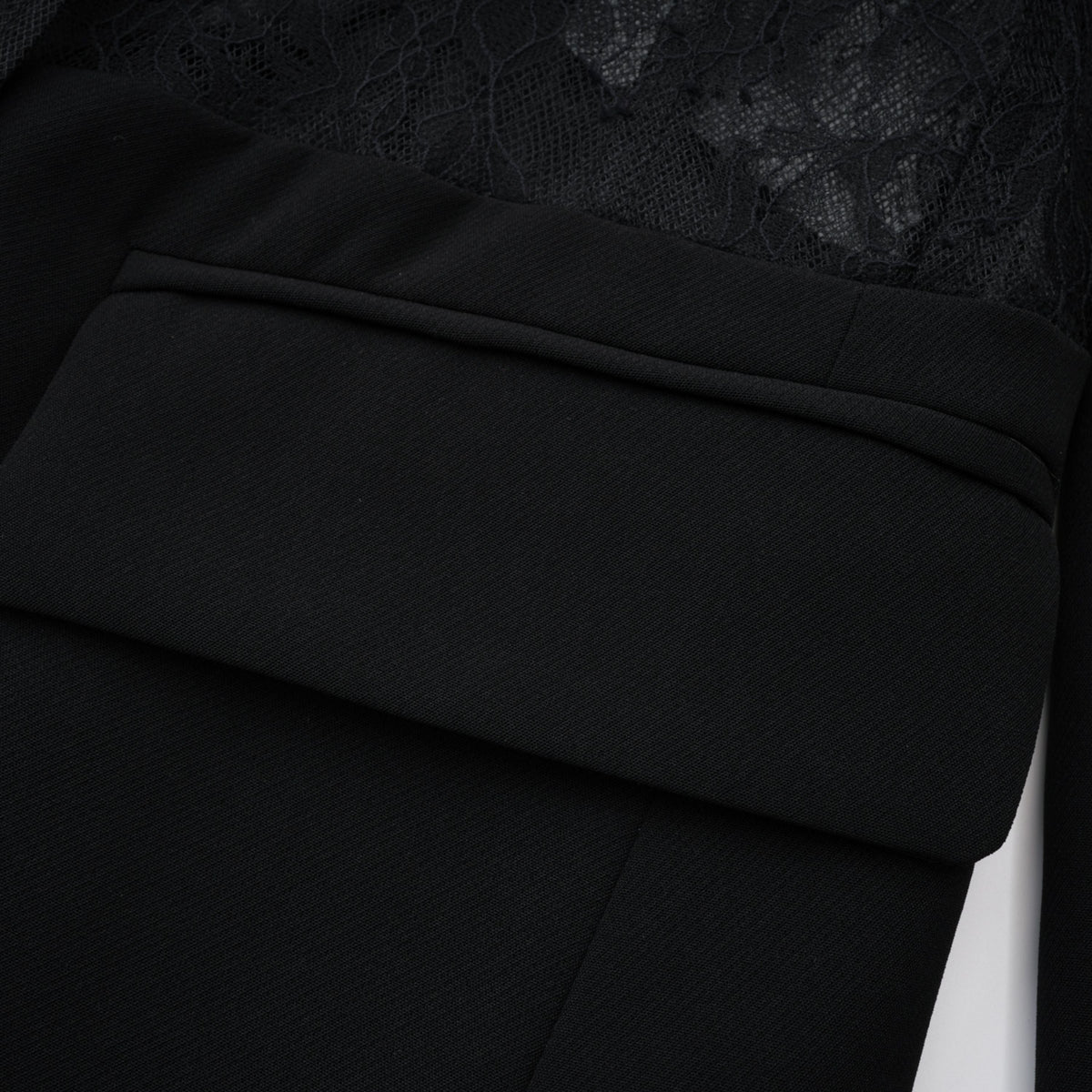 Verena Black Floral Lace Panel Blazer