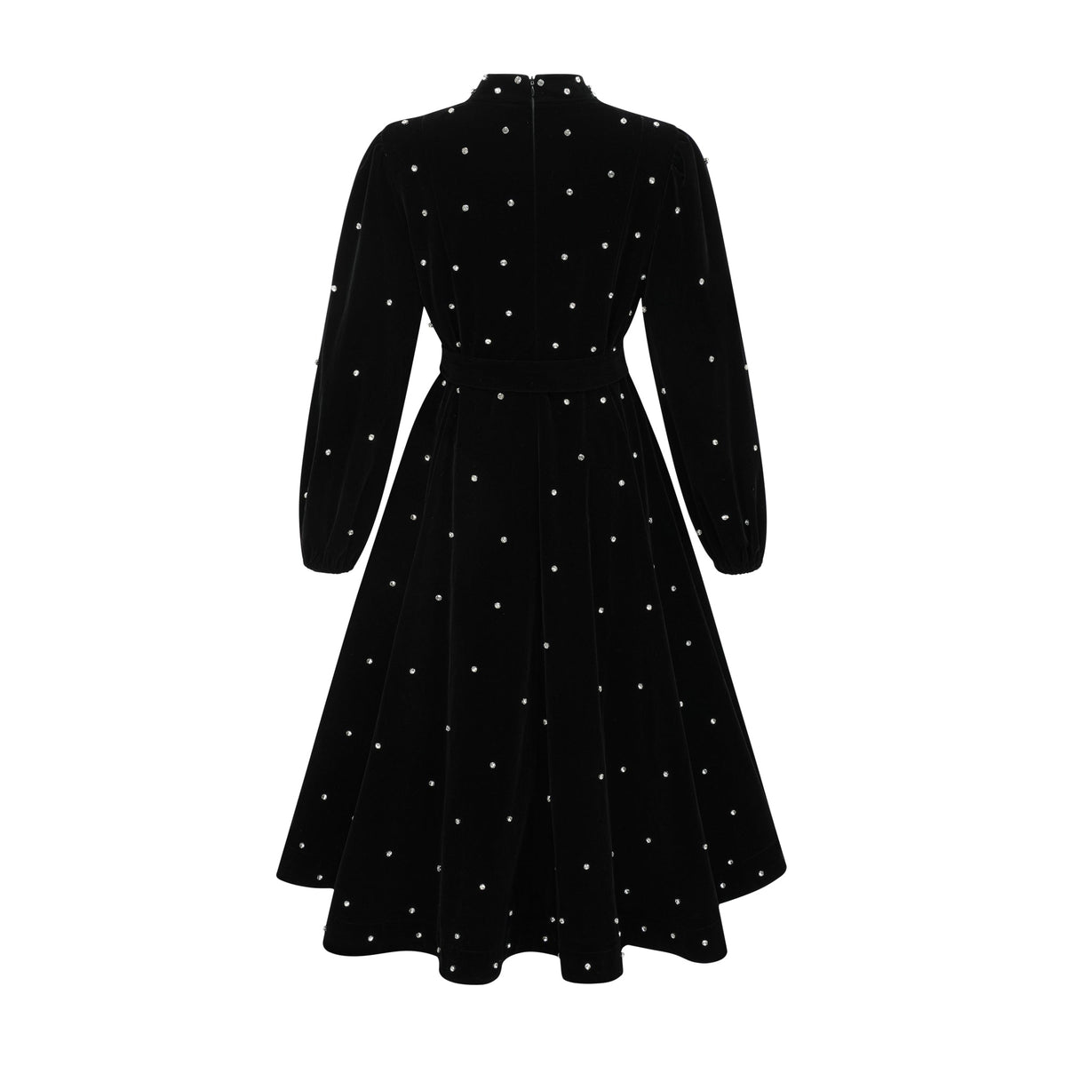 Lola black embellished velvet midi dress