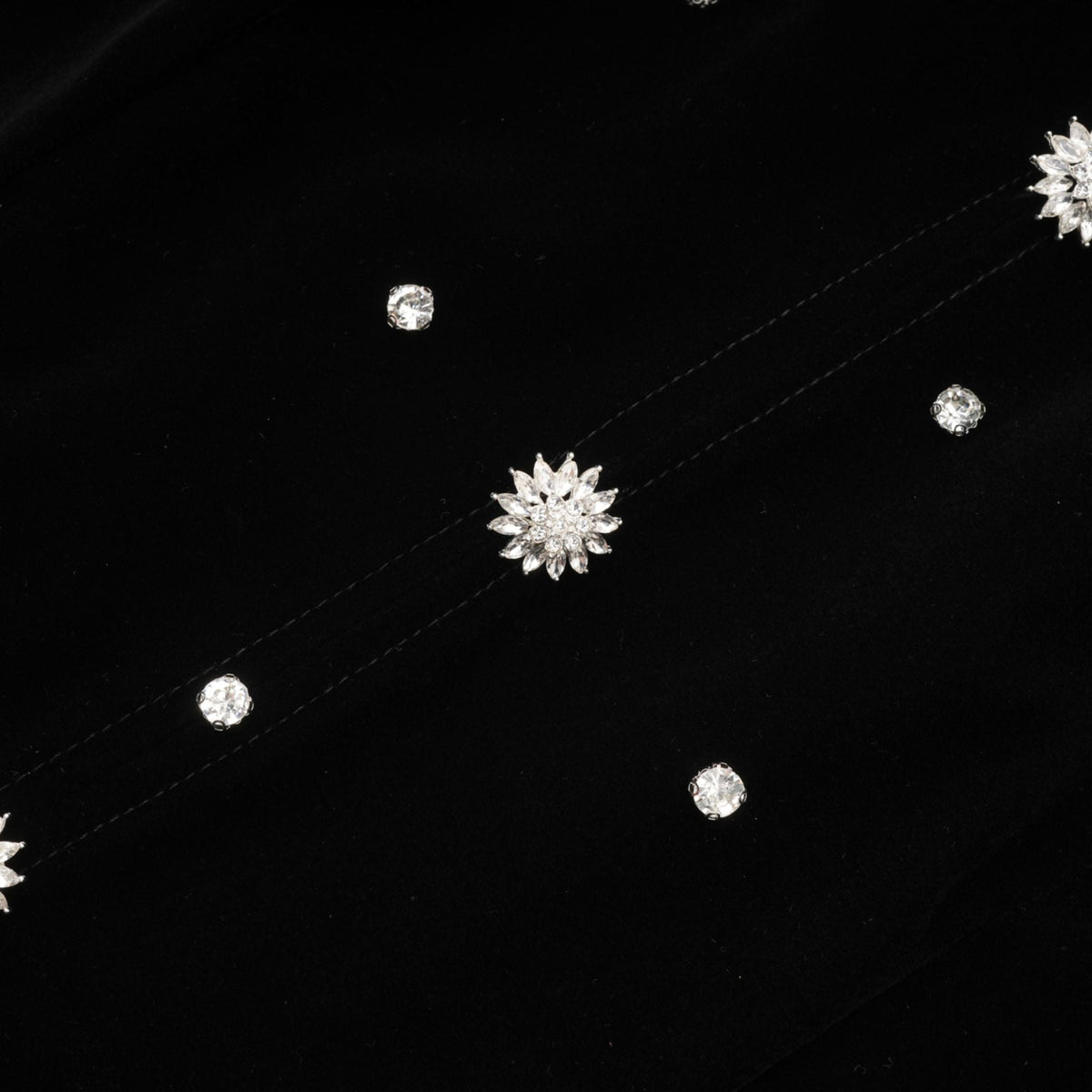 Lola black embellished velvet midi dress