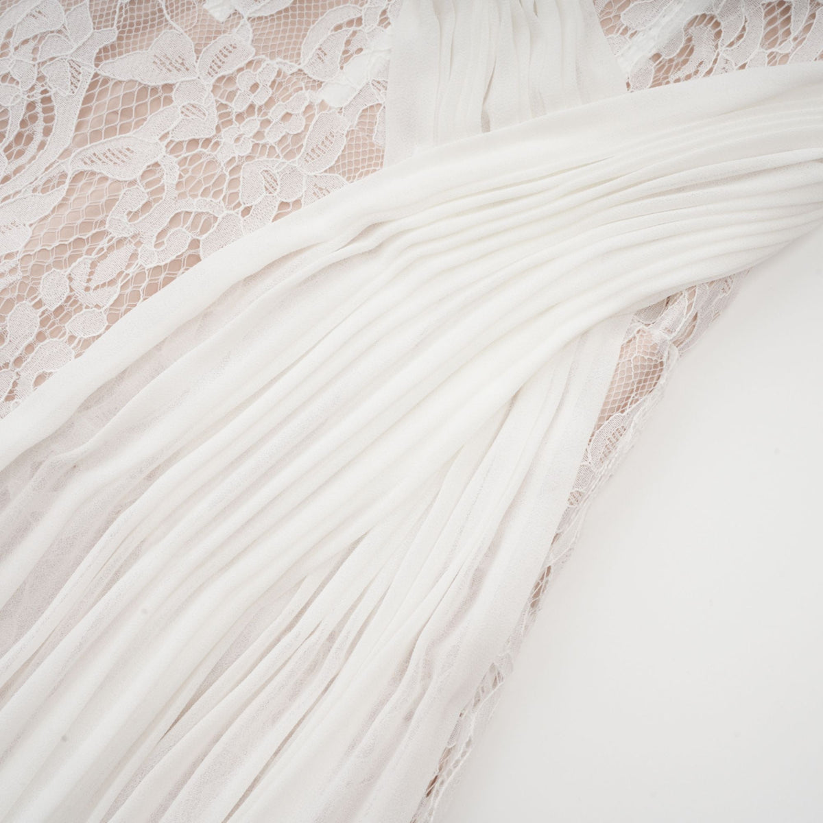 Arantxa white lace pleated maxi dress (Final Sale-US Only)