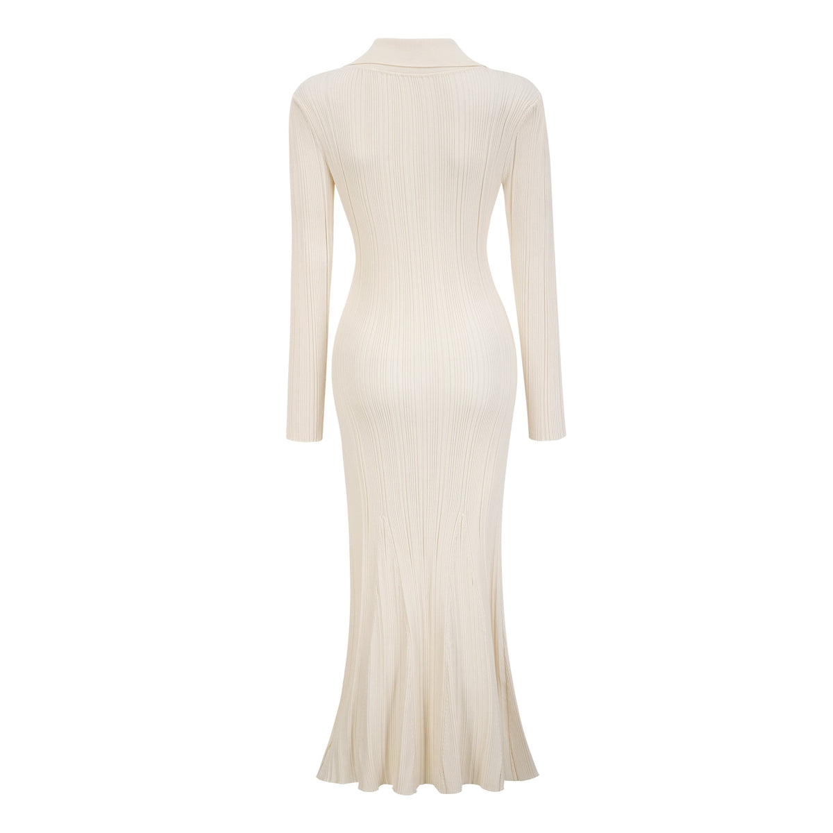 Nouria white mermaid-hem knit midi dress