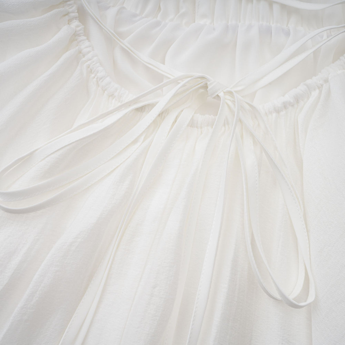 Quincie white shirred flounced mini dress (Final Sale)