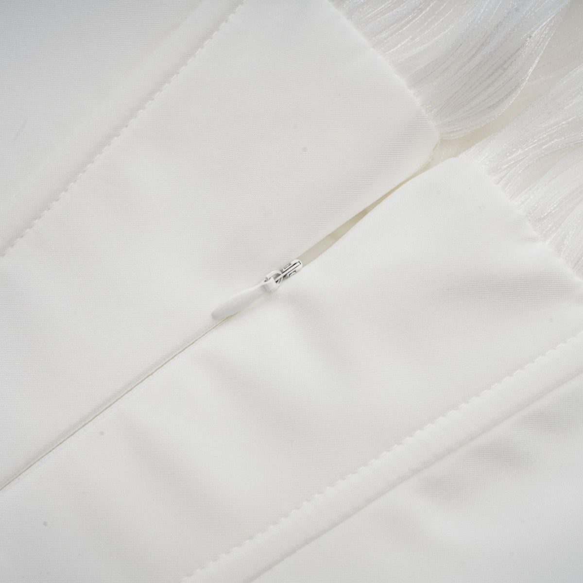 Rosier white fully-pleated cinched mini dress