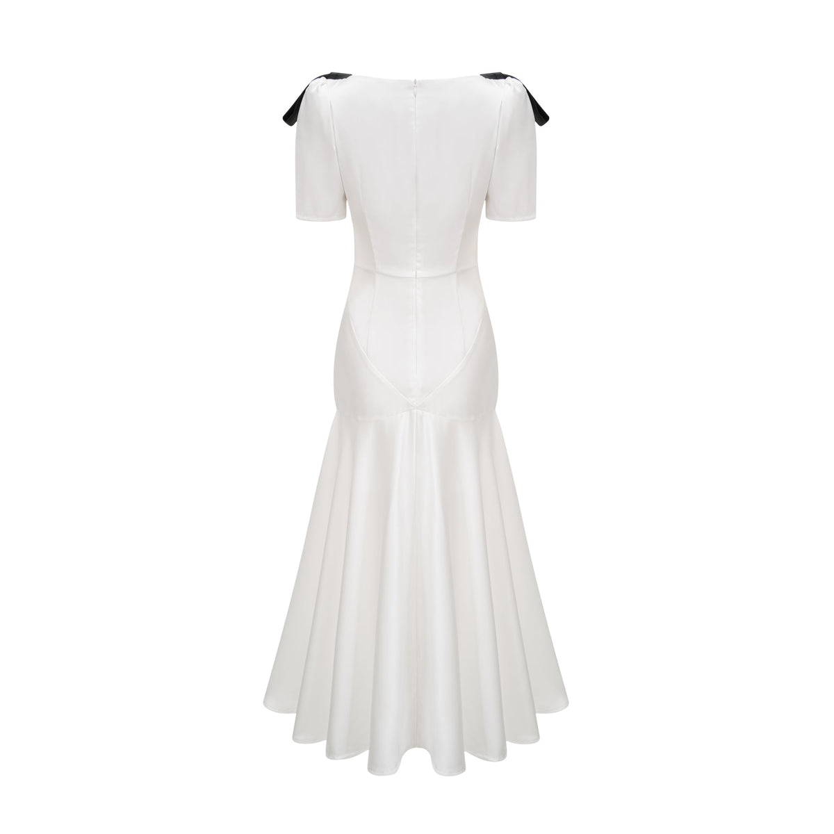 Cyrielle ribbon-detail puff-sleeve maxi dress