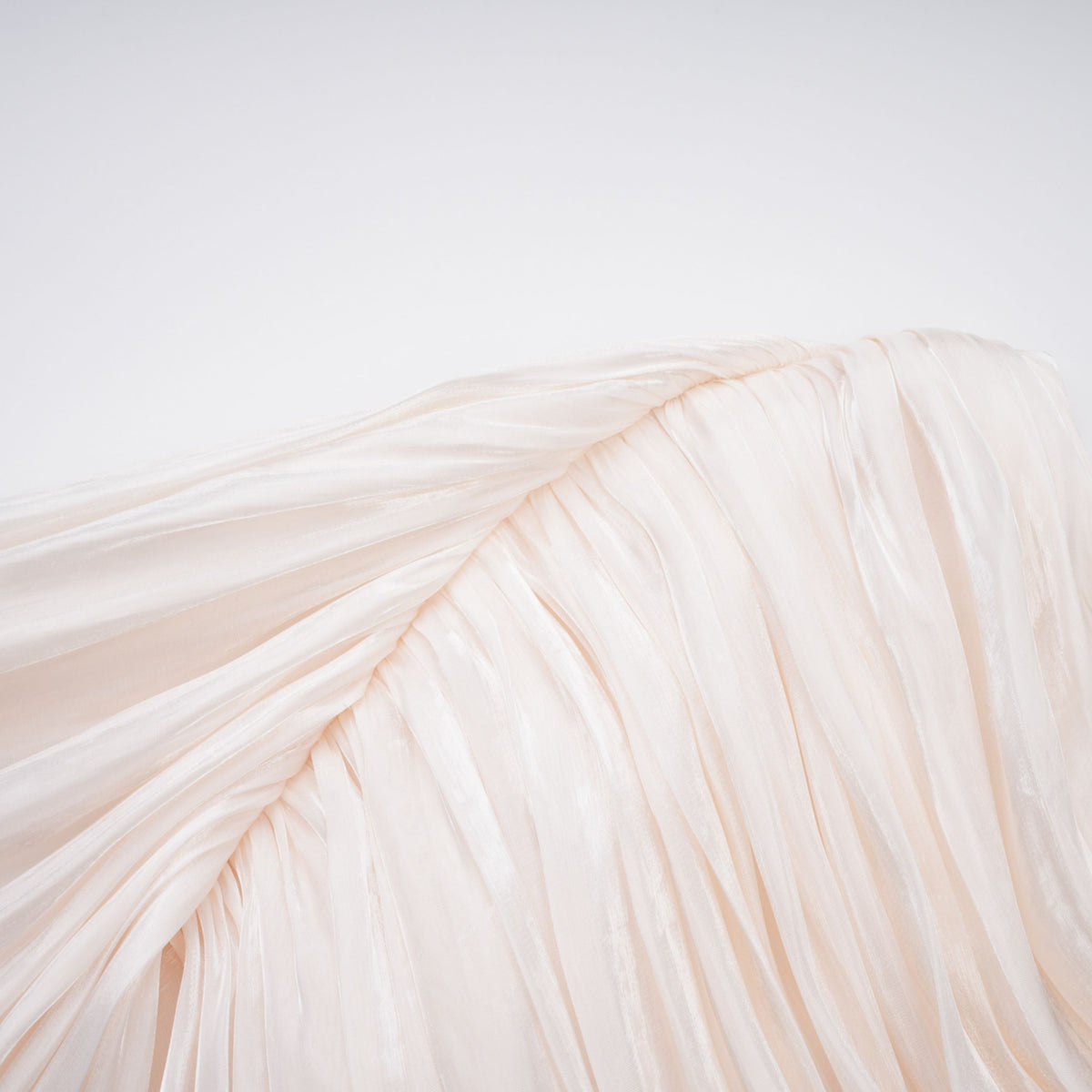 Hege Cream Glossy Ruched Cape Maxi Dress (Final Sale-US Only)
