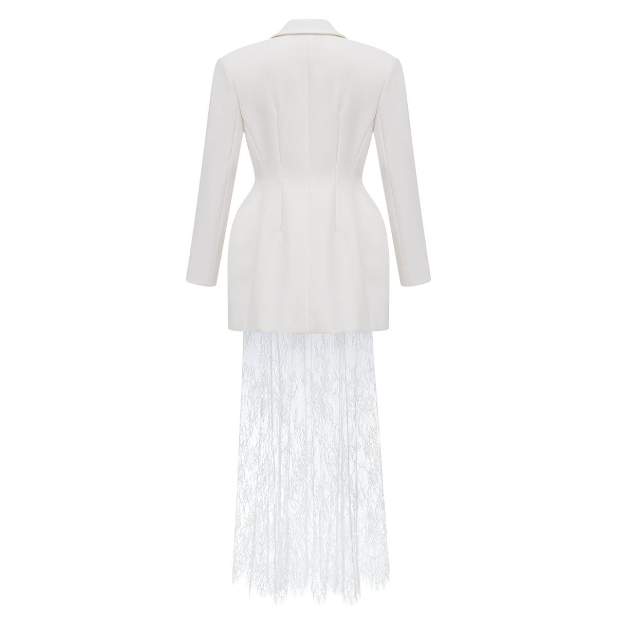 Adélise White Blazer & Lace Skirt Set (Final Sale-US Only)